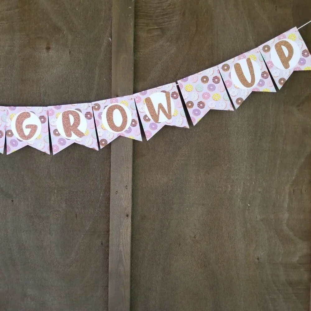 Donut Grow Up Banner Set | Donut Birthday Party | Two Sweet Birthday